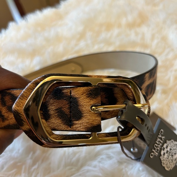 Vince Camuto Leopard Print Belt with Gold Buckle - Picture 4 of 15